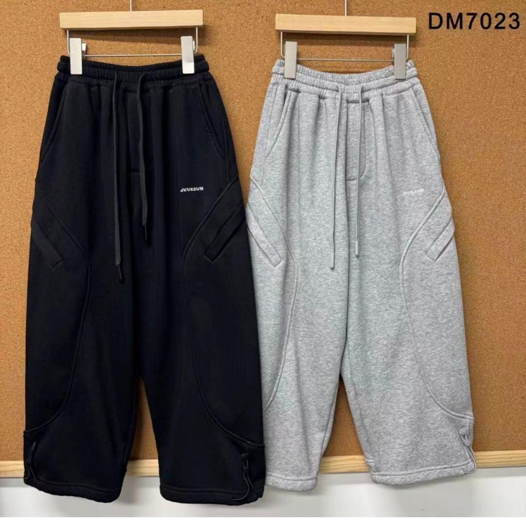 久坐中大童25年深秋冬新款加绒卫裤7023