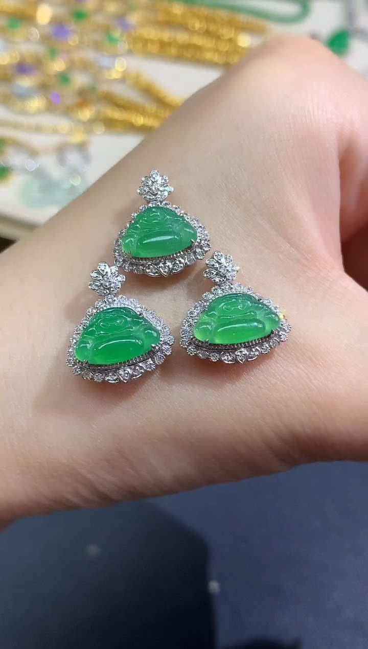 吊坠(不含链)18K金镶嵌翡翠吊坠(不含链)|2980多样性发其一