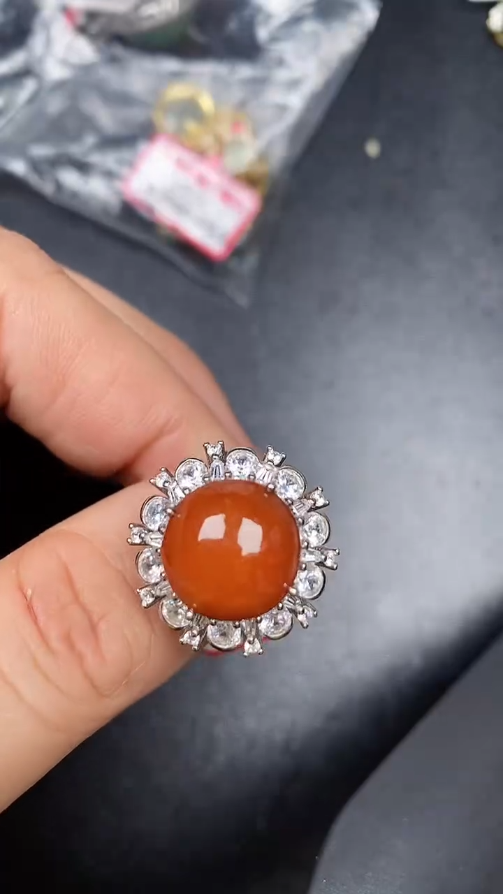 银S925镶嵌戒指翡翠2190