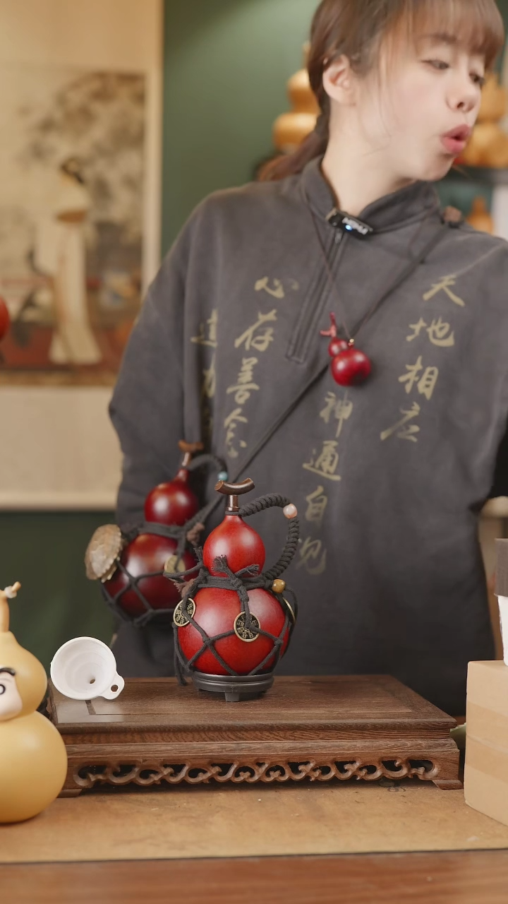 【闪购商品】99号精品天然大漆工艺防渗内胆酒葫芦~