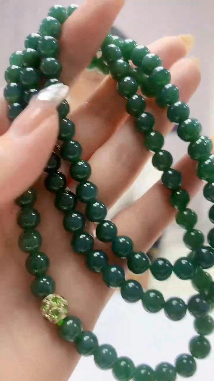 定制翡翠未镶嵌4898DD-毛货珠链133