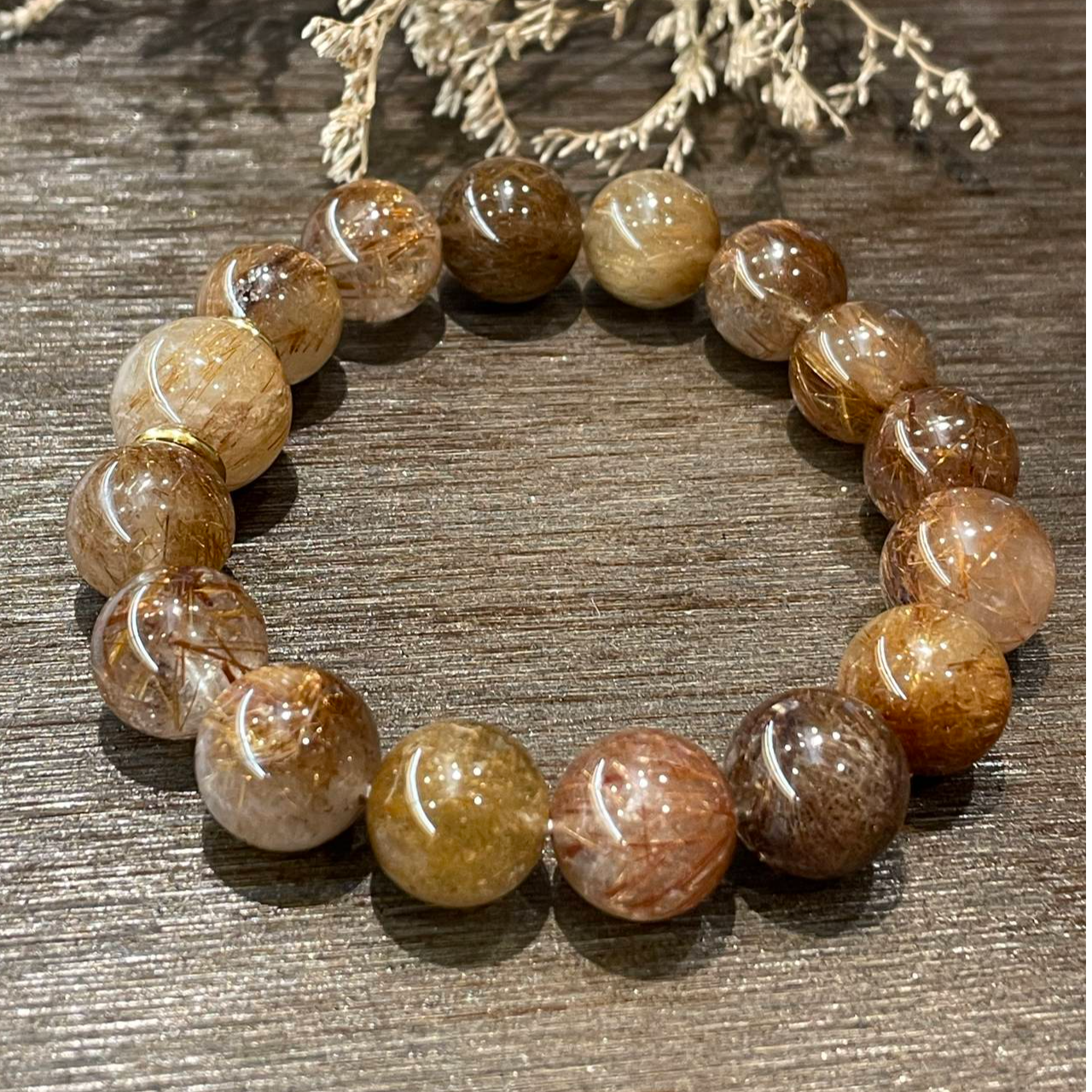 【天后阁珠宝正品】高端品质 铜发晶水晶手串 12mm