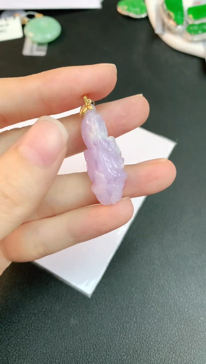 【闪购商品】翡翠颈饰18K金镶嵌赠礼盒证书 小君