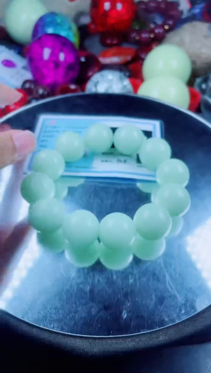 菱锰矿未镶嵌手绳夜明珠手串卡20