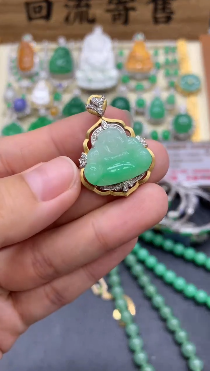 【闪购商品】翡翠18K金镶嵌颈饰389-中国好珍宝