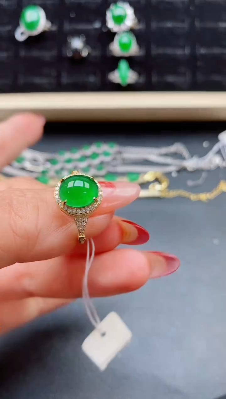 【闪购商品】翡翠戒指银S925镶嵌21321