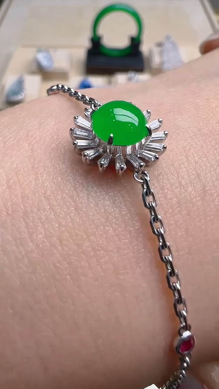 【闪购商品】翡翠手链18K金镶嵌多样性团购发一件