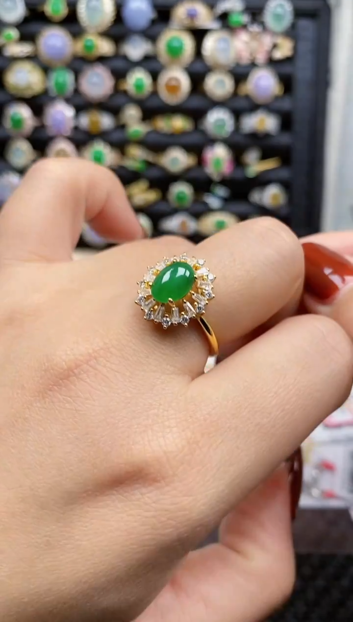 银S925镶嵌戒指翡翠411