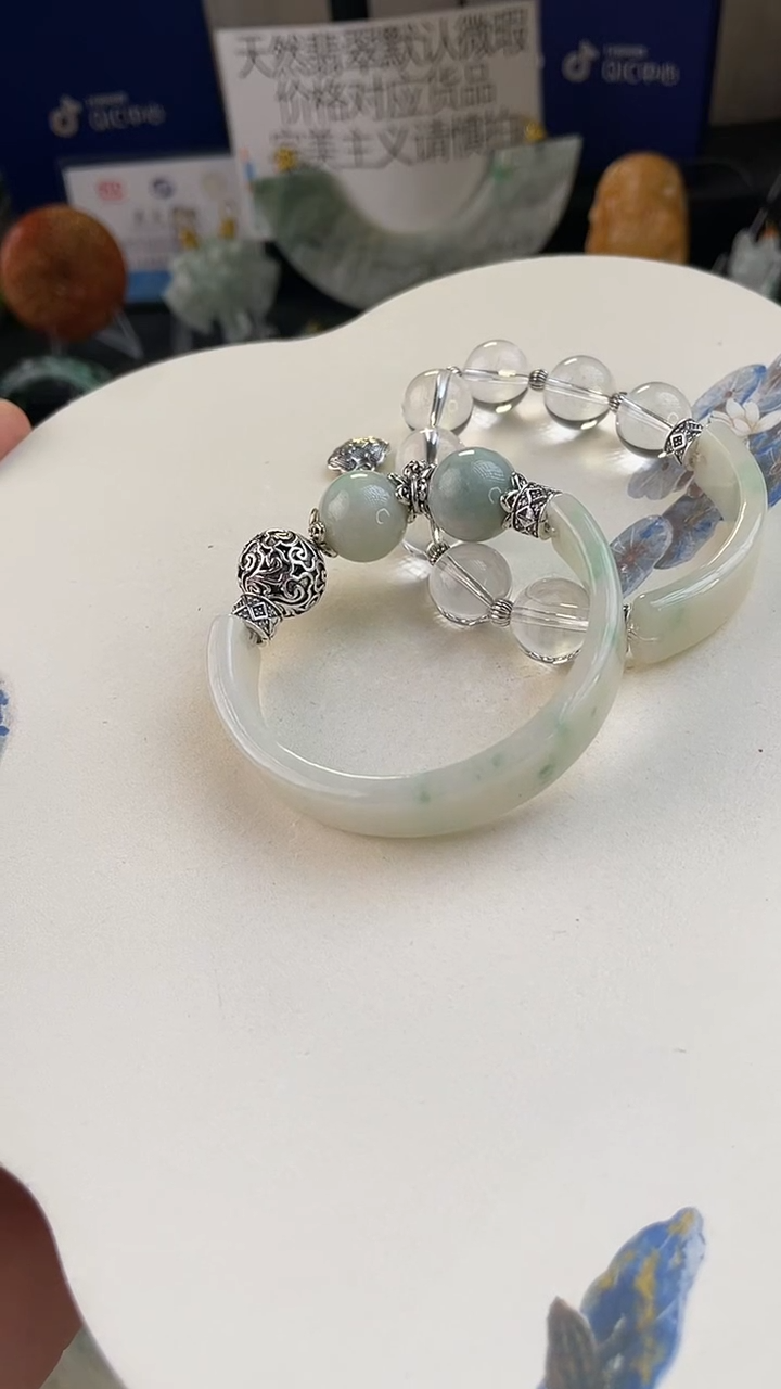 未镶嵌手链翡翠手工定制默认微瑕播介绍为准