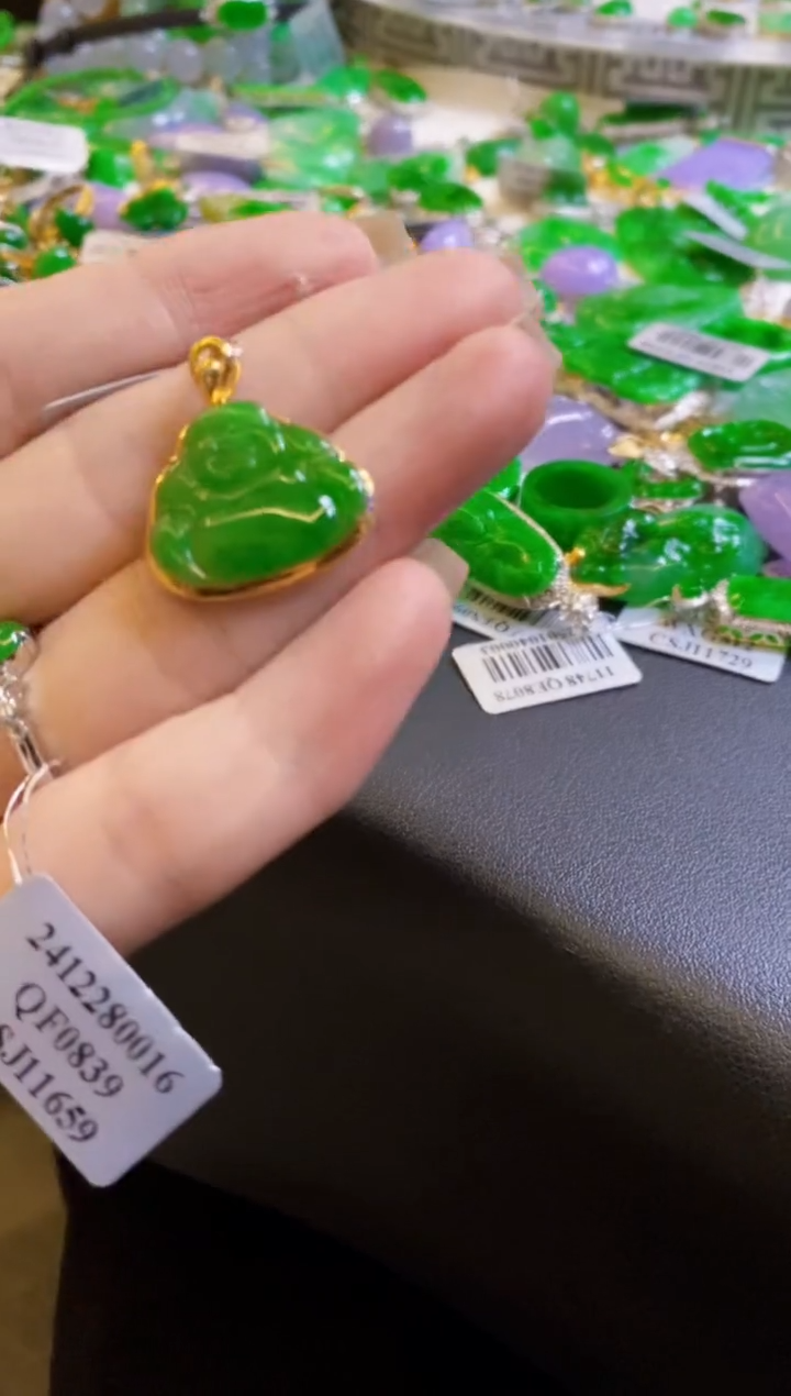 【闪购商品】定制翡翠18K金镶嵌佛公