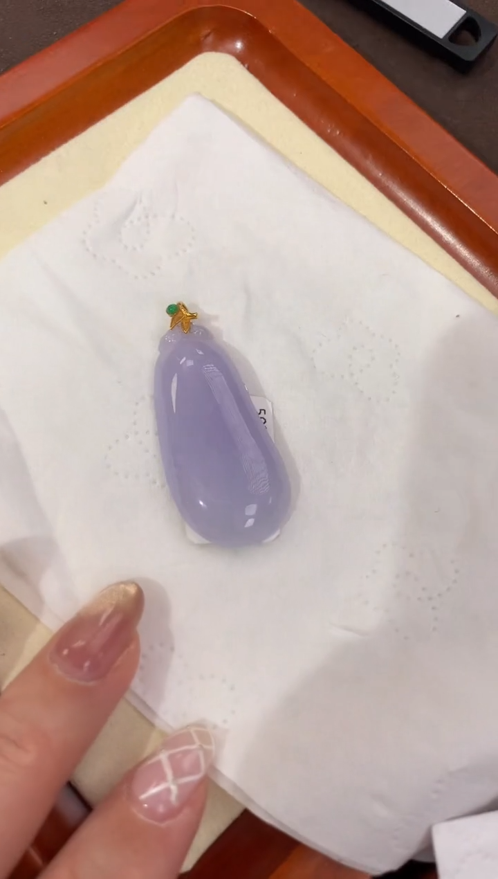 【闪购商品】翡翠颈饰18K金镶嵌天然缅甸a货翡翠