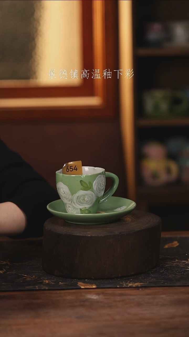 陶瓷景德镇高温釉下手绘陶瓷@L654@