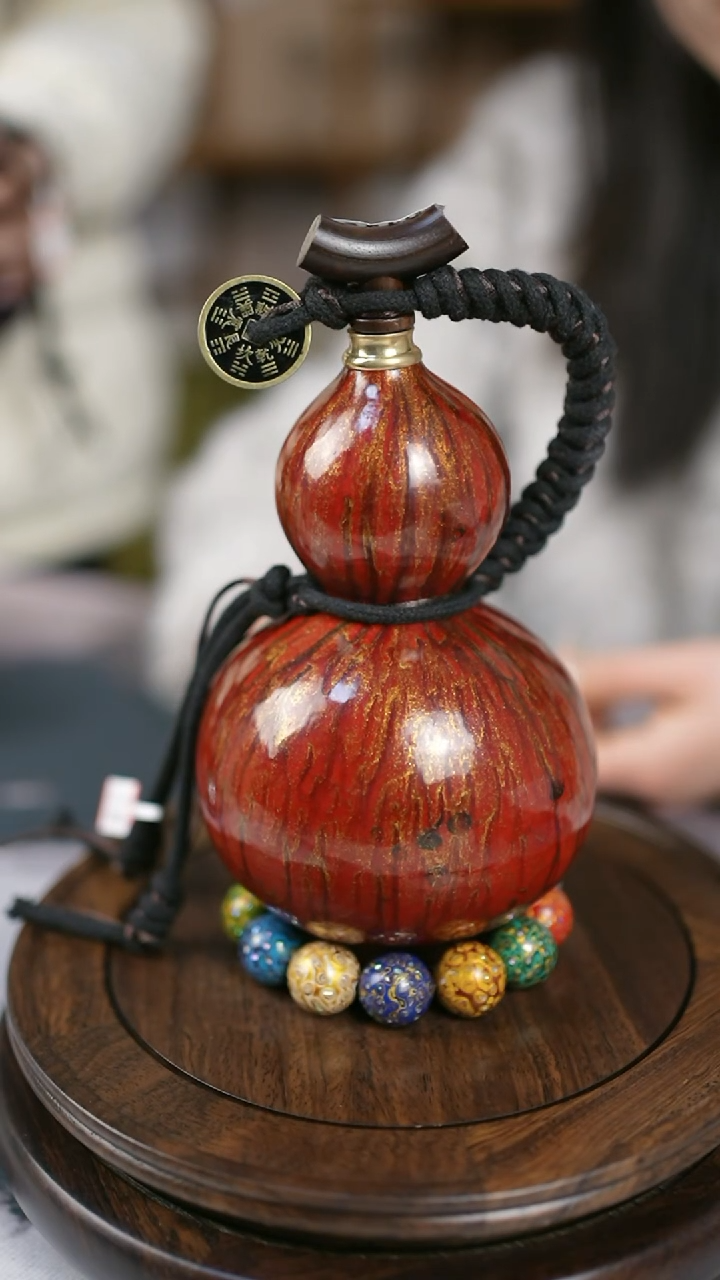 【闪购商品】118精品大漆酒葫芦赠送漏斗底座网兜