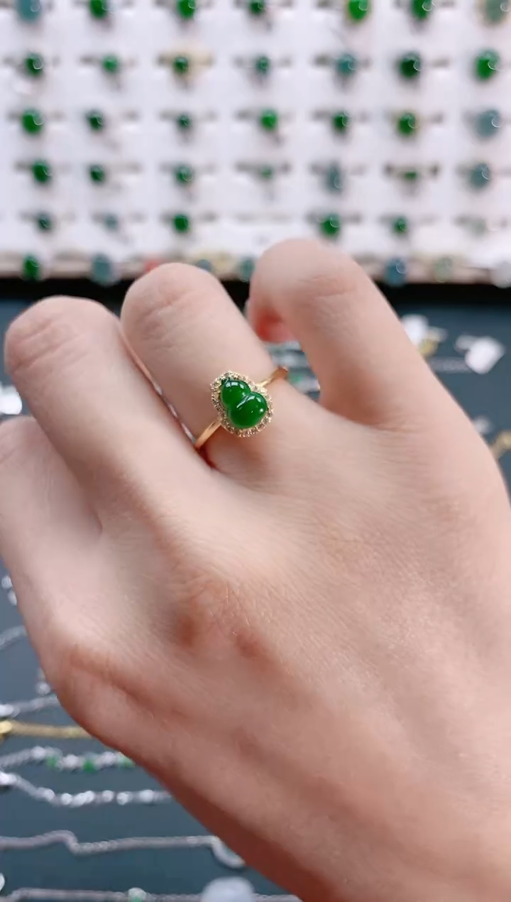 【闪购商品】翡翠戒指银S925镶嵌天然翡翠