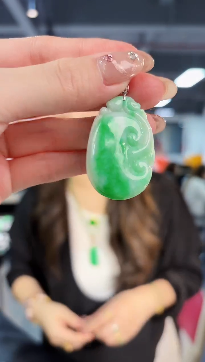 【闪购商品】翡翠颈饰18K金镶嵌缅料A货/支持复检/一件