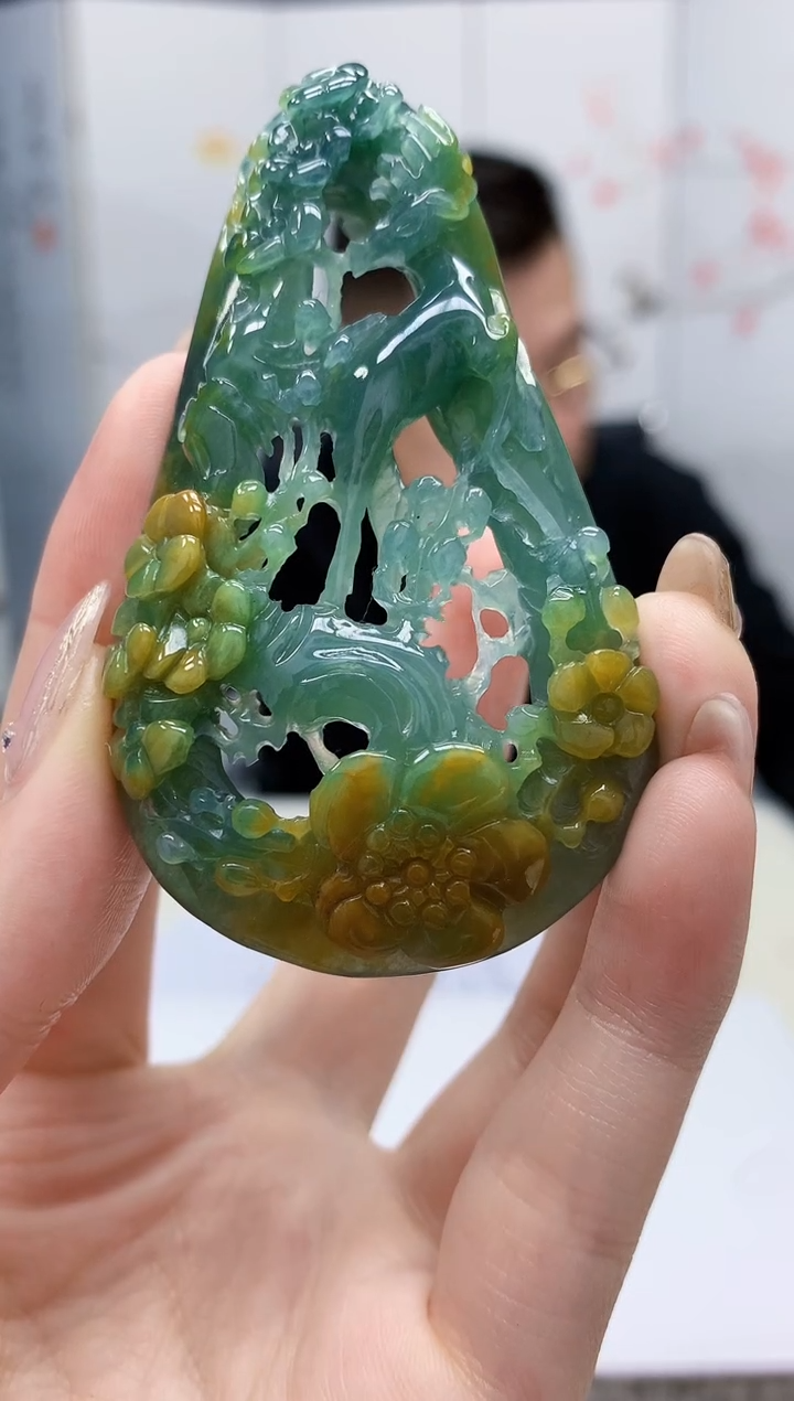 【闪购商品】定制翡翠未镶嵌5152jw-毛货挂件87