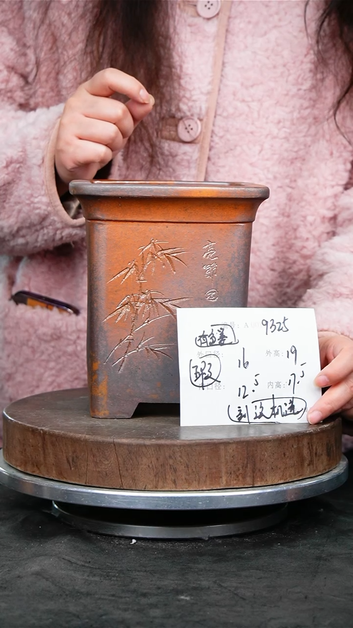 紫砂花盆9325颜色不挑刻绘机选瑕疵紫砂花盆