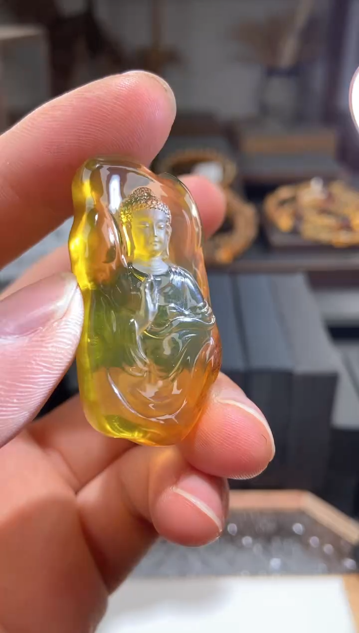 【闪购商品】琥珀颈饰未镶嵌属猪狗本命佛，阿弥陀佛