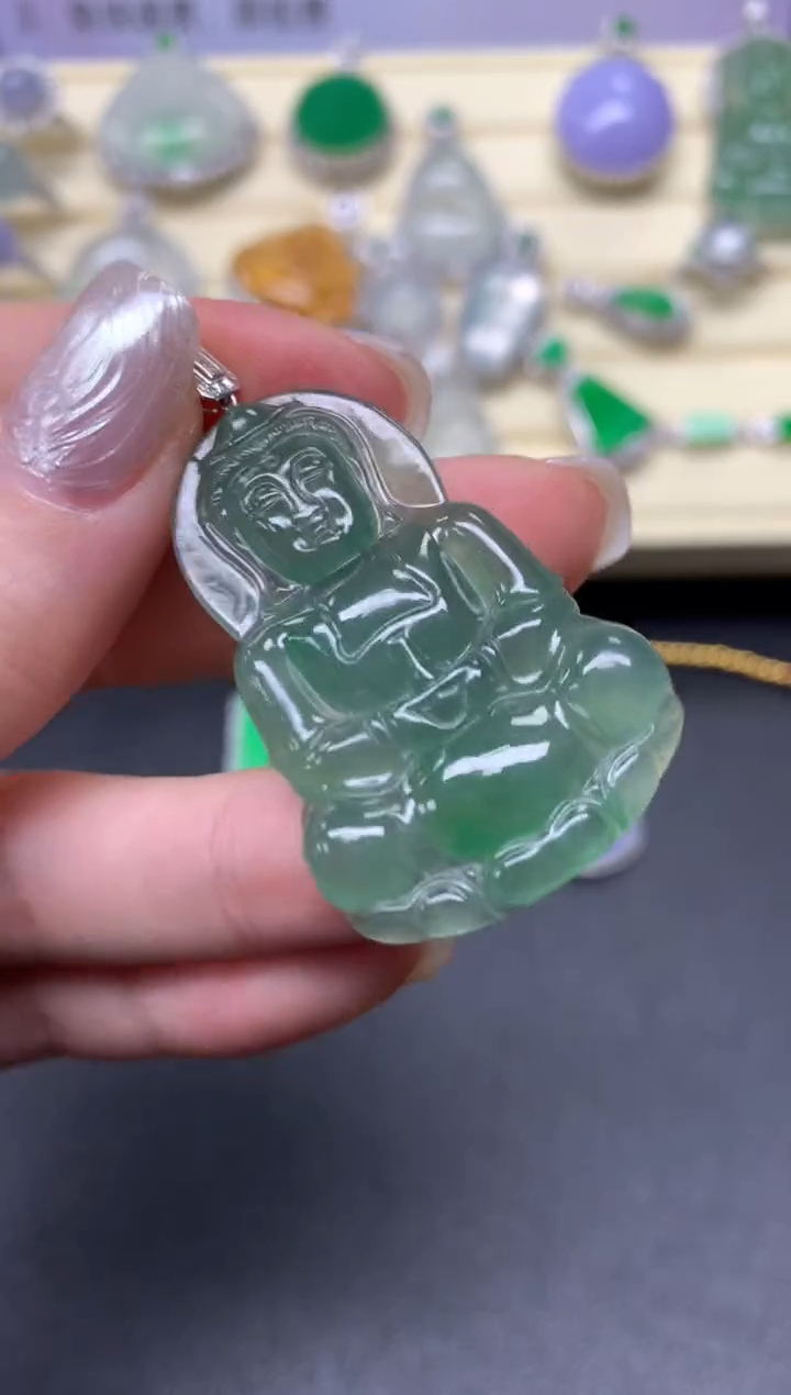 【闪购商品】翡翠吊坠(不含链)18K金镶嵌吊坠|2100+210