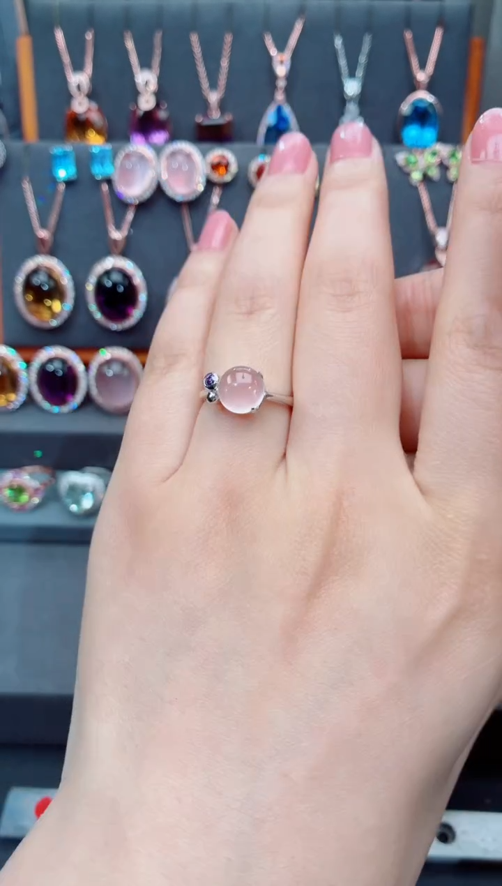 银S925镶嵌戒指水晶水晶戒指