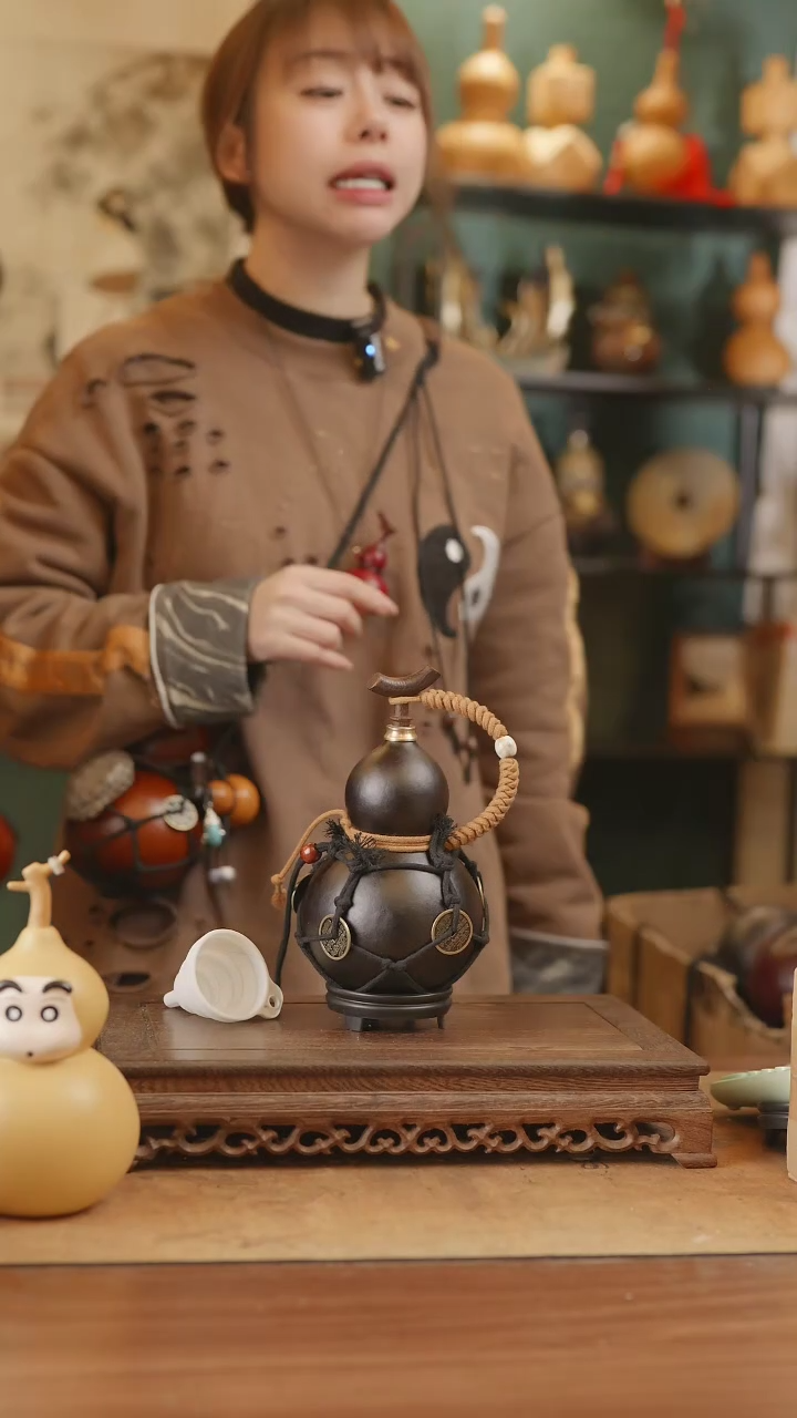 【闪购商品】112号精品天然大漆工艺防渗内胆酒葫芦~