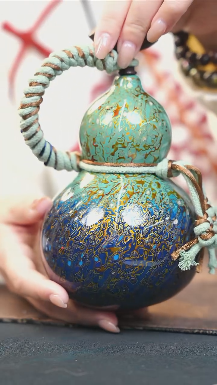 【闪购商品】DD123漆艺酒葫芦不包手串及旋转底座