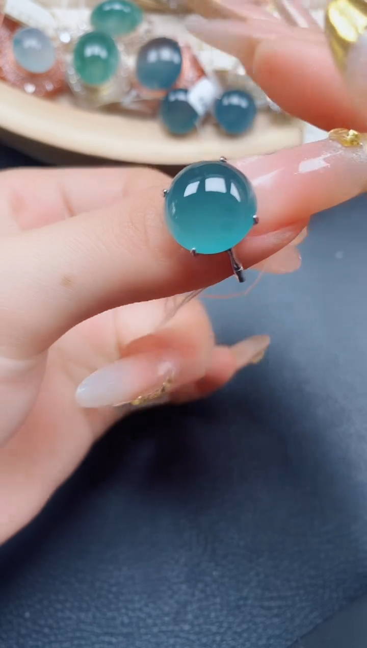 【闪购商品】翡翠戒指银S925镶嵌翡翠