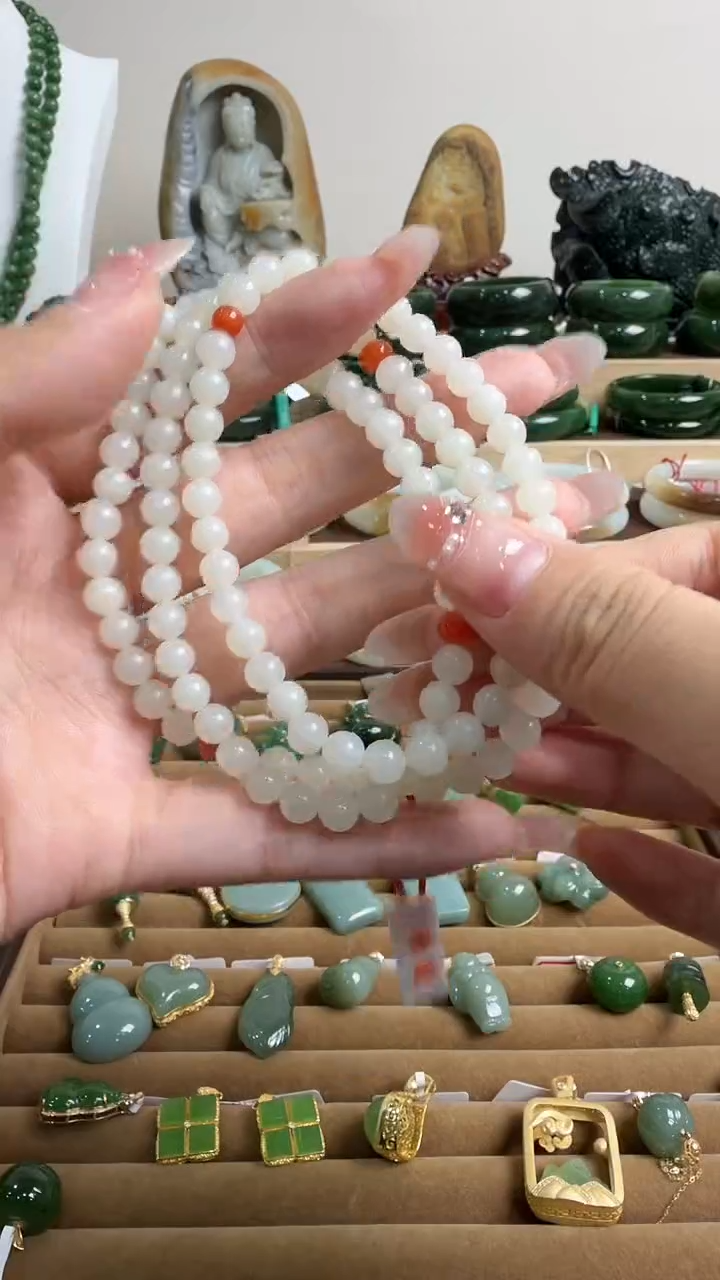 颈饰未镶嵌和田玉项链6mm