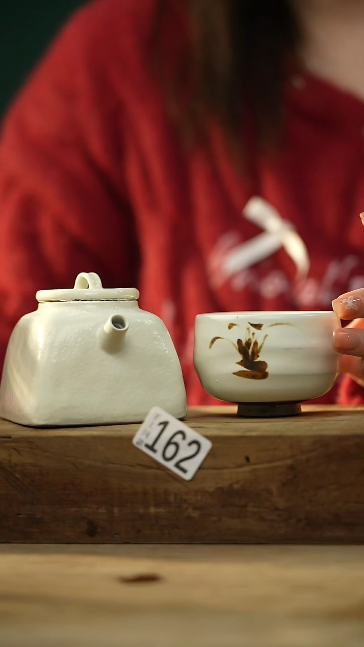 【闪购商品】瓷片秤砣系列·设计师丁念·白四方小茶壶+杯