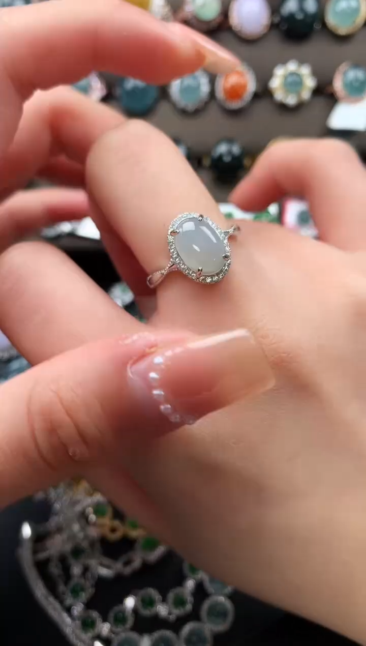 【闪购商品】翡翠戒指银S925镶嵌5124124