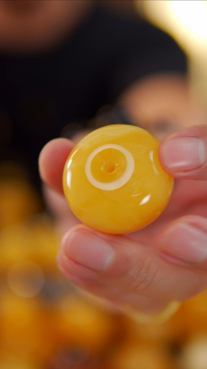 裸石琥珀未镶嵌焦皮料平安扣23