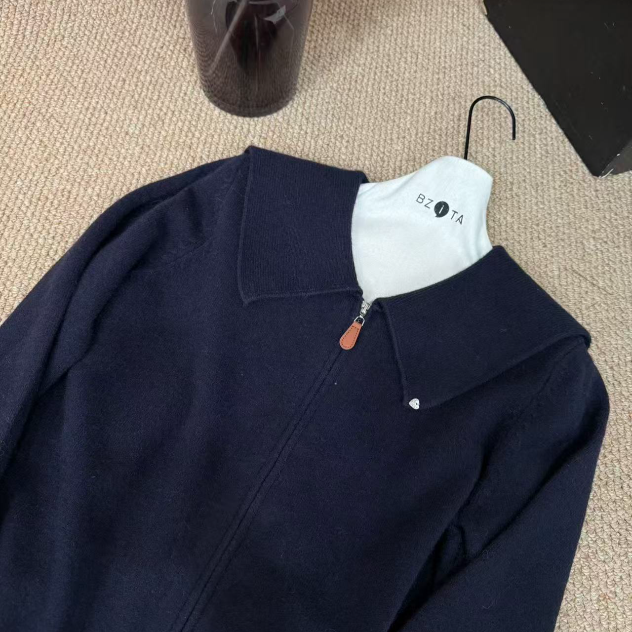 『雨美 Show』1609时尚海军领拉链毛衣