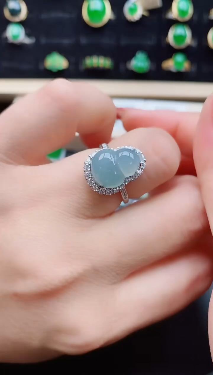 【闪购商品】翡翠戒指银S925镶嵌855800