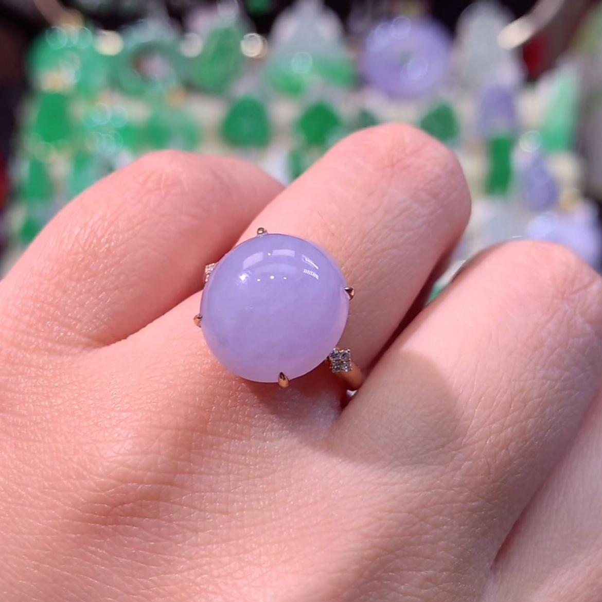 缅甸天然A货翡翠戒指