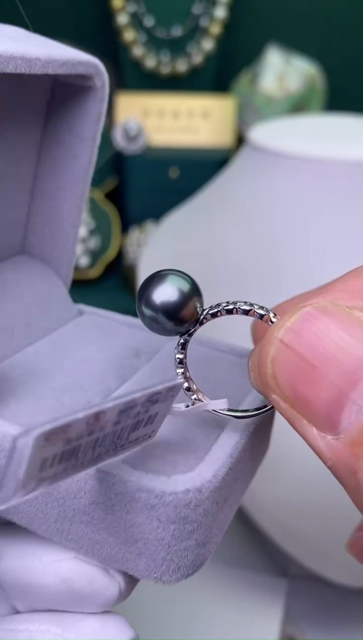 【闪购商品】海水珍珠戒指18K金镶嵌10-11