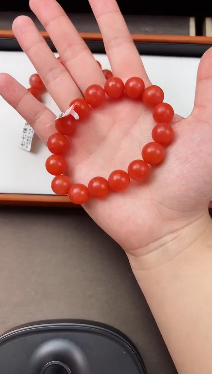 【闪购商品】南红玛瑙手串未镶嵌滴水洞哑光13+一条
