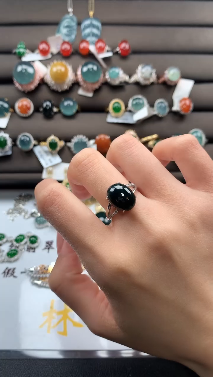 【闪购商品】翡翠戒指银S925镶嵌2313213121