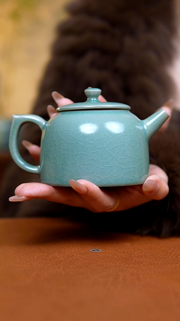 壶仿古翡翠绿釉清心壶一级