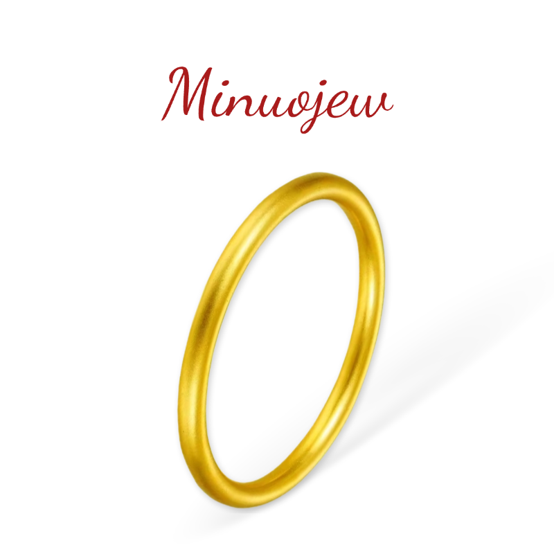 MiNUO/金艺铜镀金古法传承素圈实心手镯