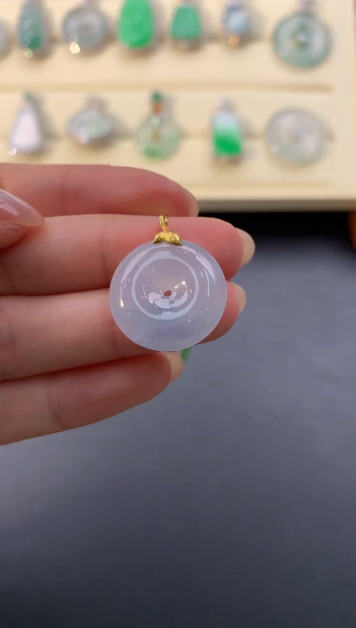 【闪购商品】翡翠颈饰18K金镶嵌D914     