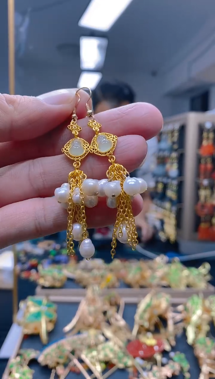 【闪购商品】淡水珍珠耳饰合金085珍珠饰品