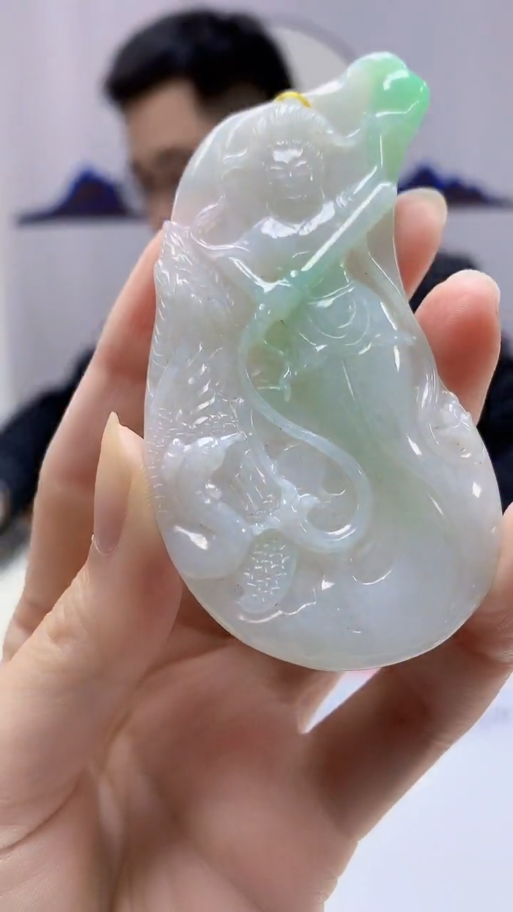 【闪购商品】定制翡翠未镶嵌5153zm-毛货挂件人物162