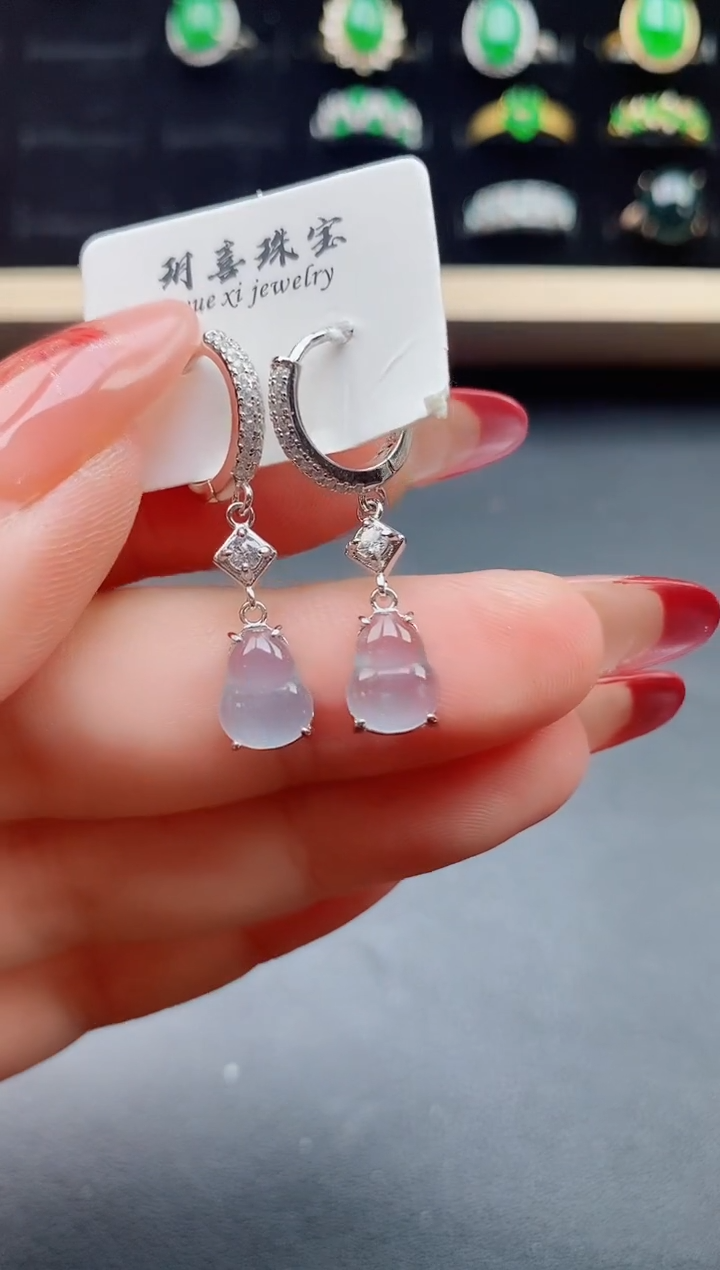 【闪购商品】翡翠耳饰银S925镶嵌321312