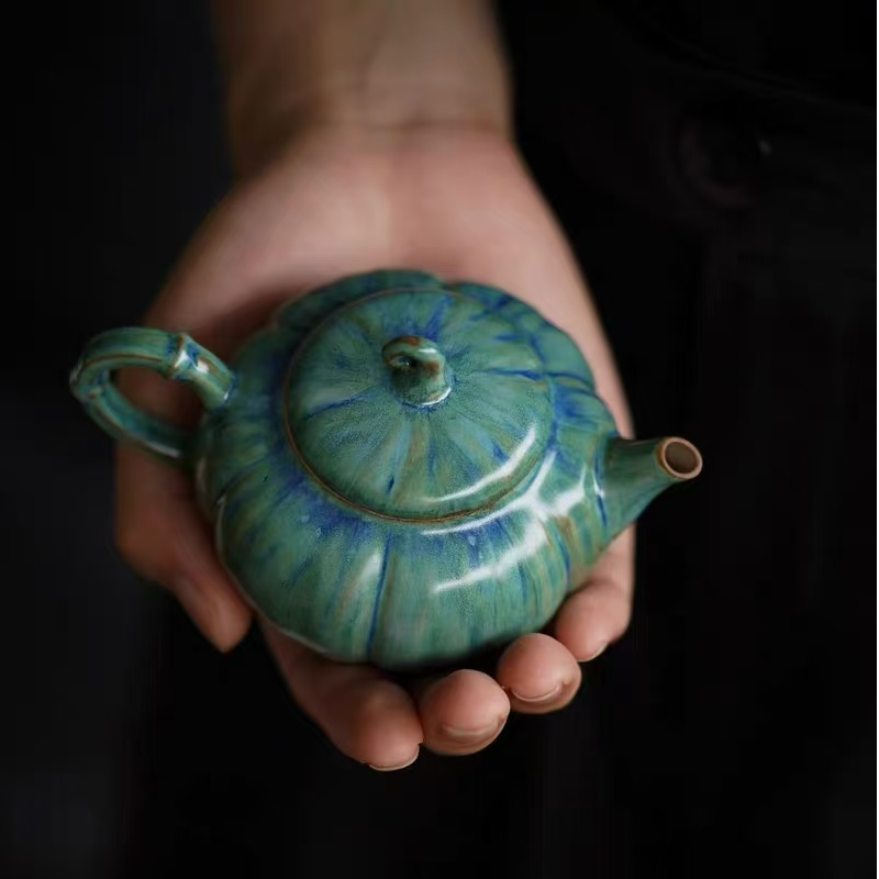 官绿釉--南瓜壶泡茶壶