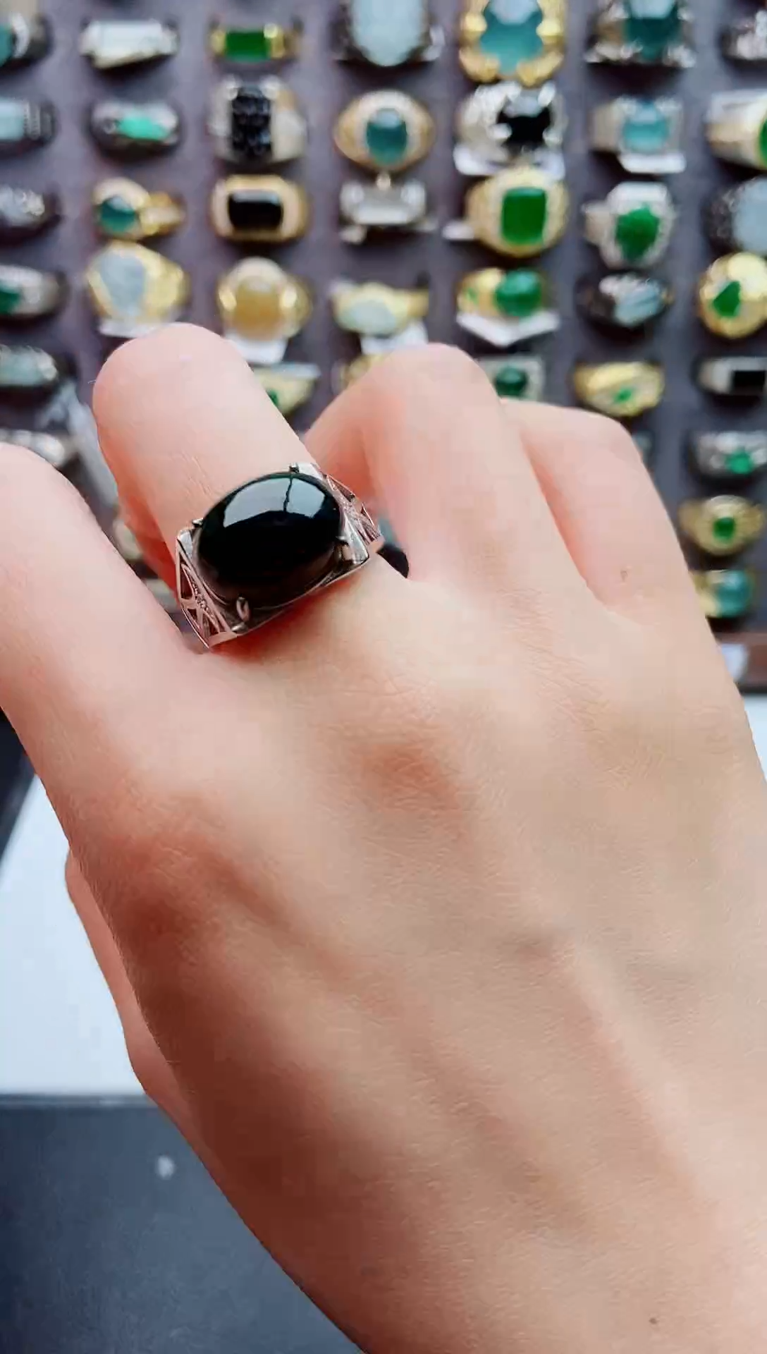 未镶嵌戒指翡翠天然翡翠男戒