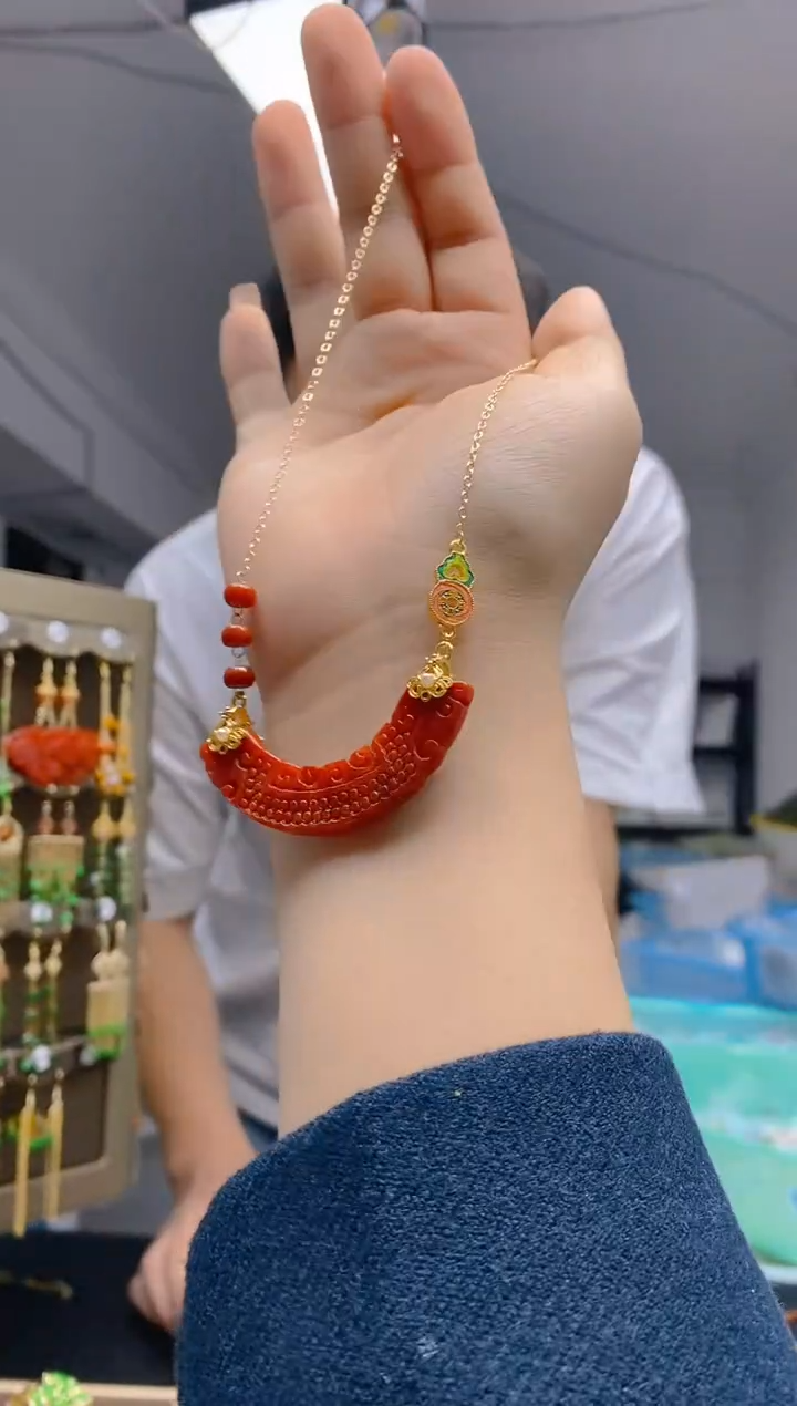 【闪购商品】翡翠耳饰合金115翡翠锁骨链