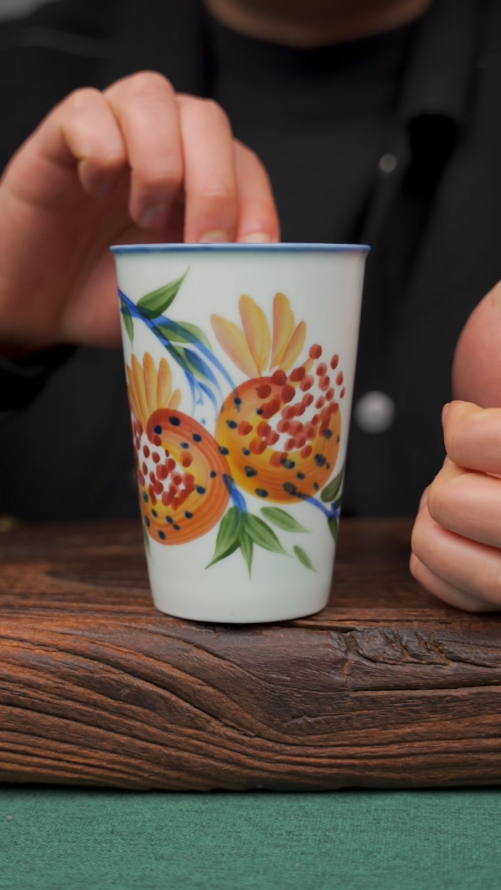 【闪购商品】瓷片107寻一缕瓷香杯釉下手工手绘瓷器