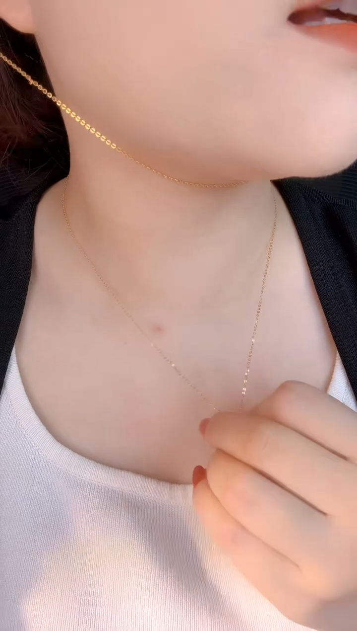 黄固定闪O项链 45 1.08克