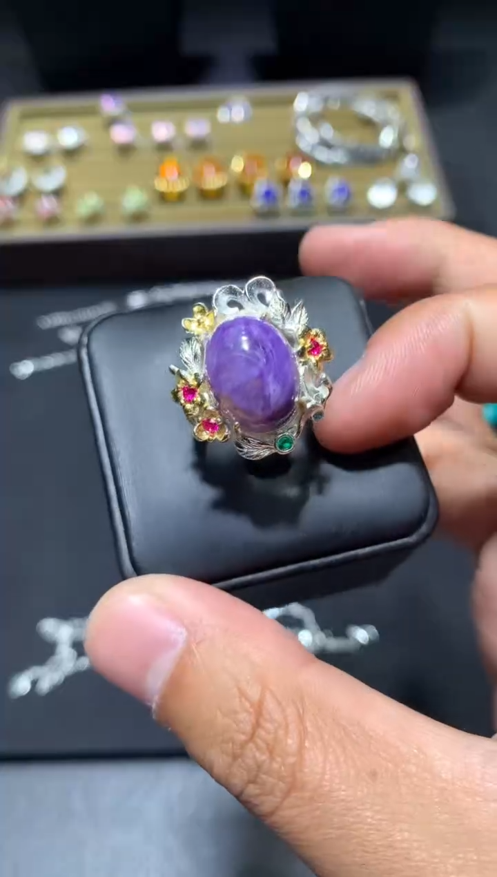 未镶嵌查罗石戒指G53