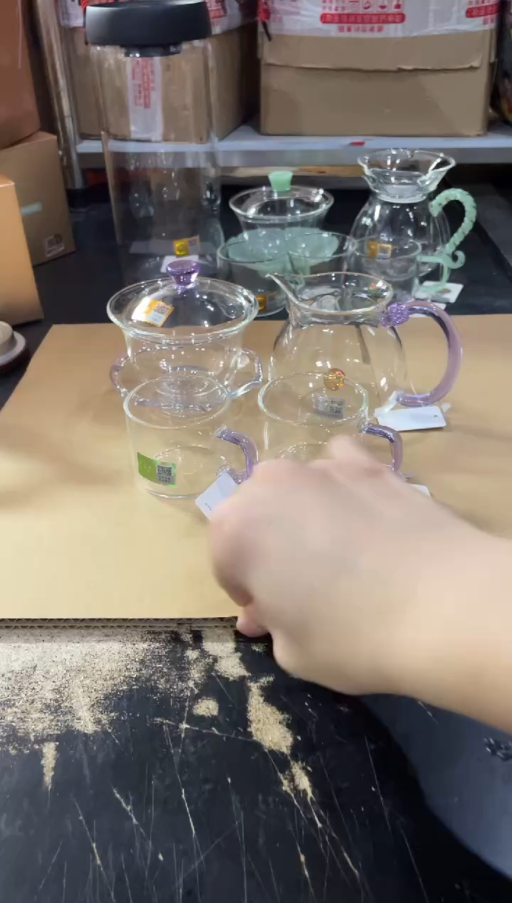 禾器/禅语盖碗/浅紫+浮莲浅紫+